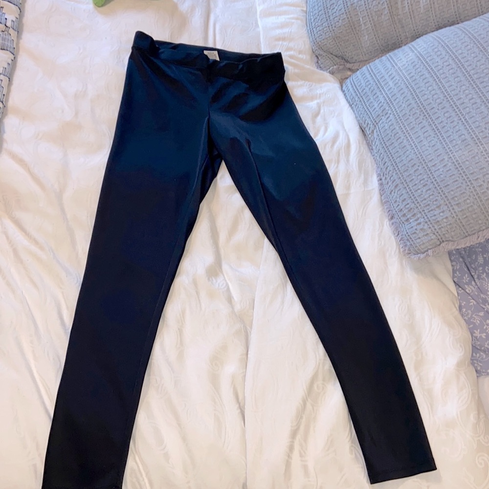 VS Pink Black Shinny Leggings